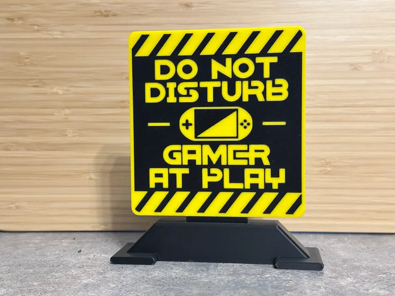 Warning Gamer at Play Sign/Plaque low waste