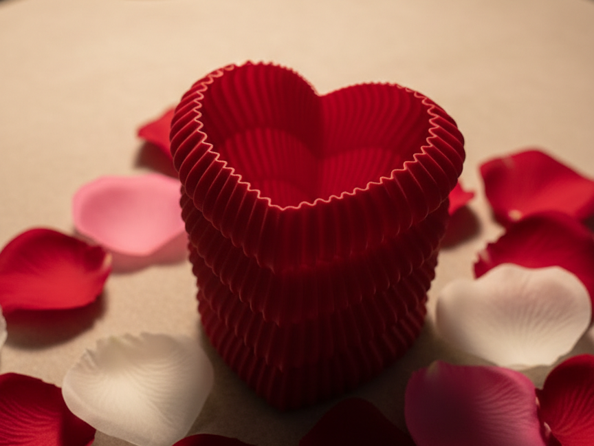 Valentine Heart Vase | Modern Ribbed Design