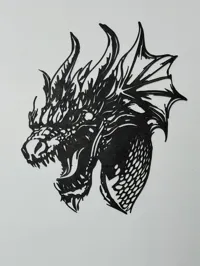 Silhouette murale tête de dragon — photo 3