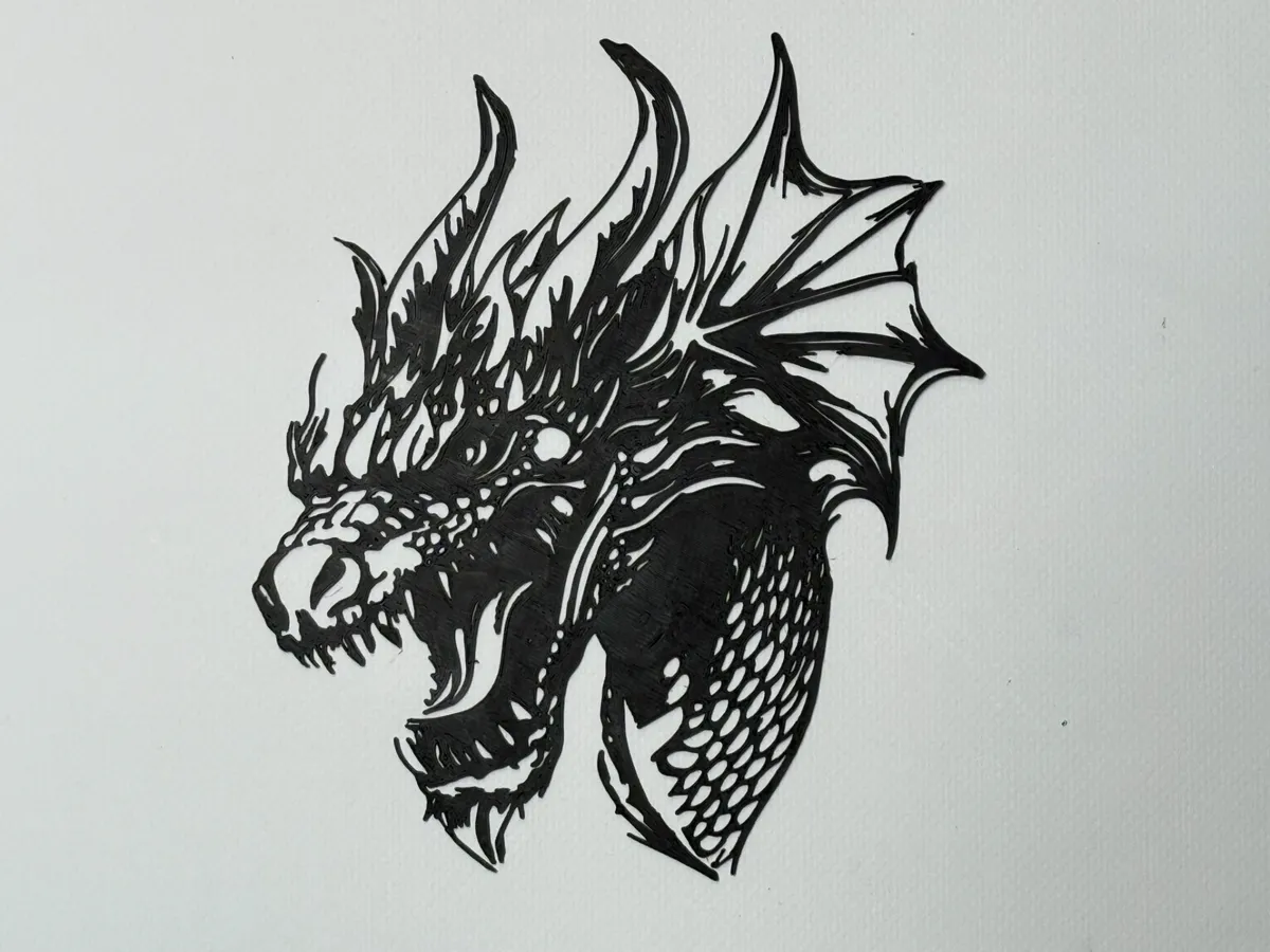Silhouette murale tête de dragon