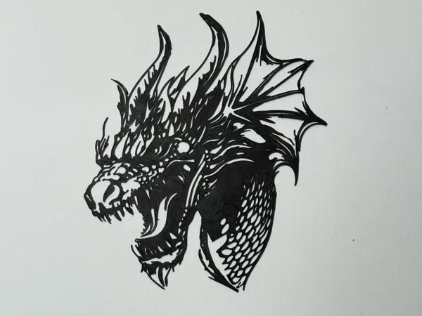 Silhouette murale tête de dragon