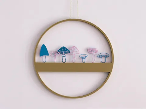 Letrero o emblema decorativo: Mushrooms – AutumnSet – Motifs for BloomFrame — referencia de MakerWorld