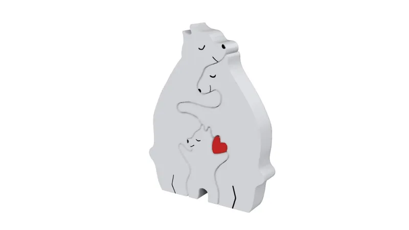 A family of bears hugging "Heart"