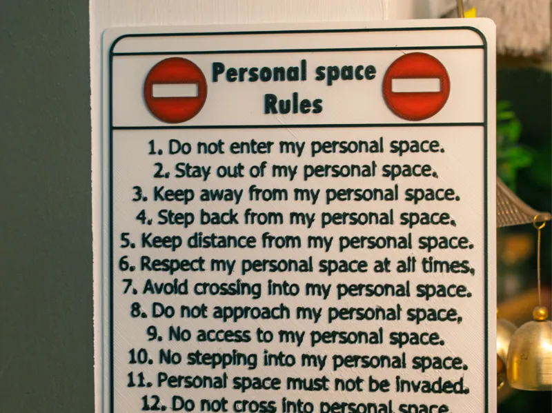 Personal space sign