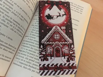 Christmas bookmark in hueforge style