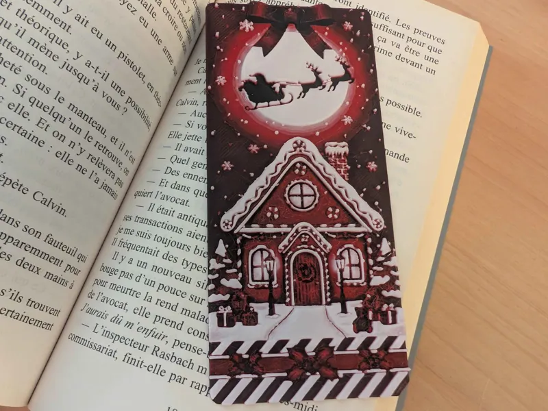Marque page de noël dans le style hueforge