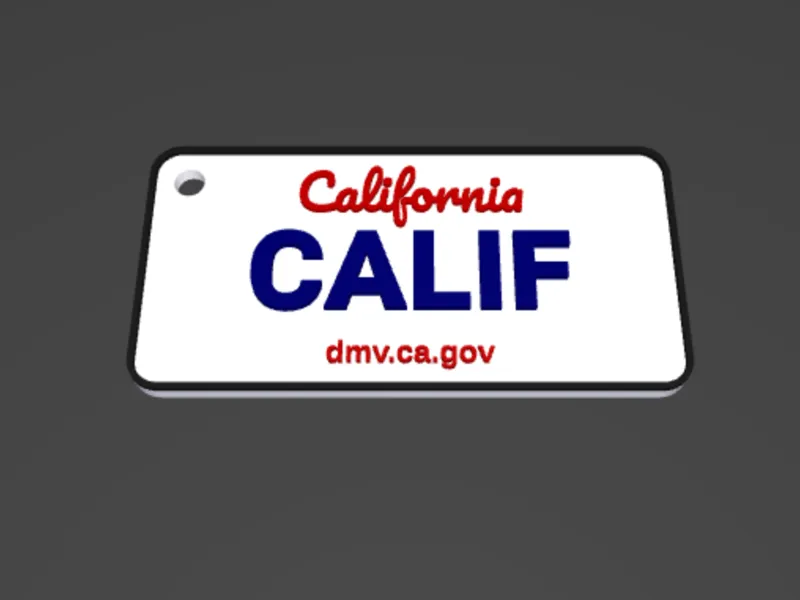 California License Plate Keychain (2 Style) 