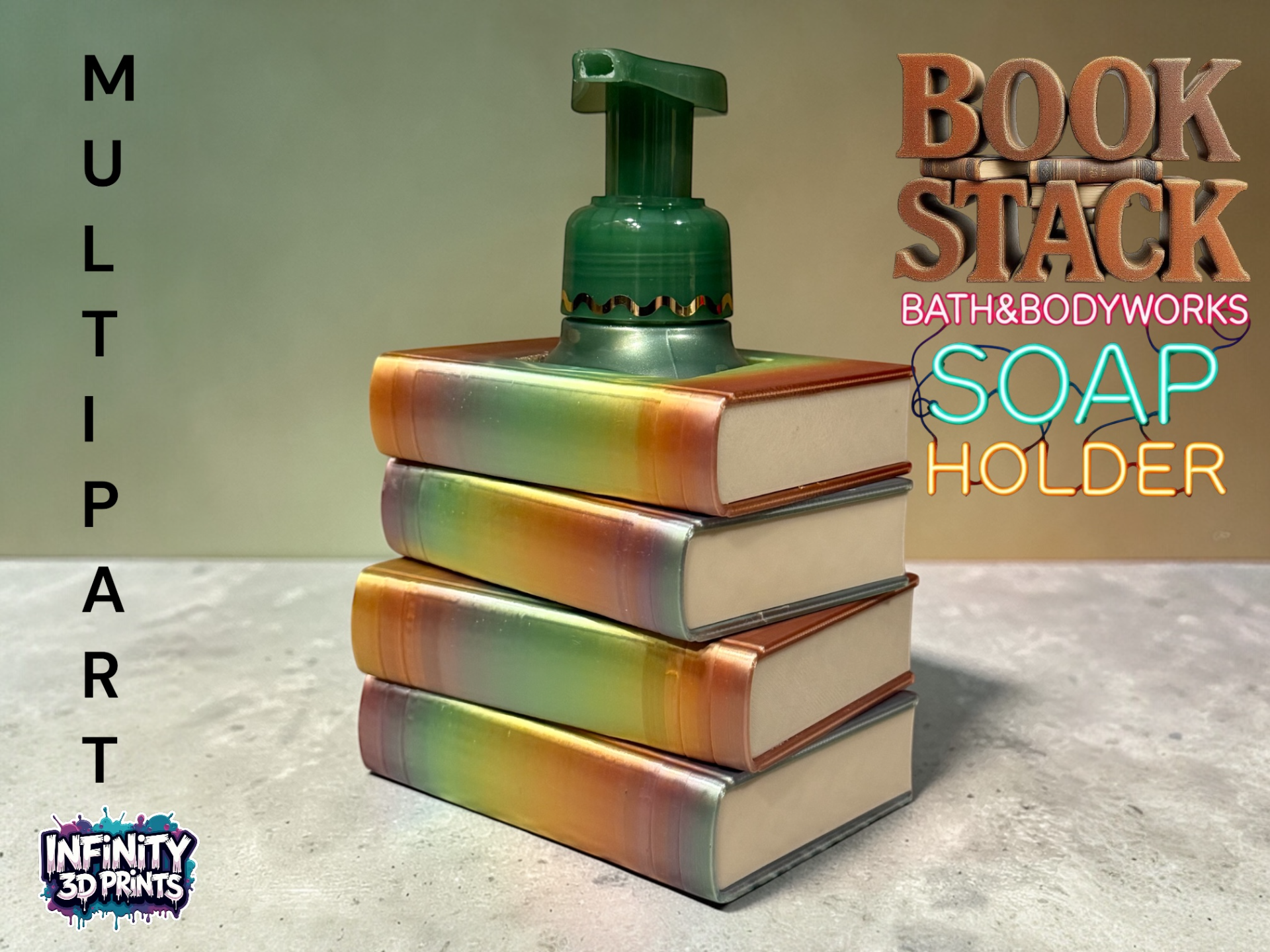 MULTIPART-BOOK STACK-BATH & BODYWORKS SOAP HOLDER 