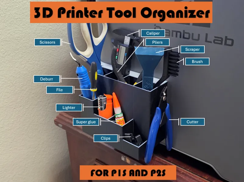 3D Printer Tool Organizer for P1S and P2S