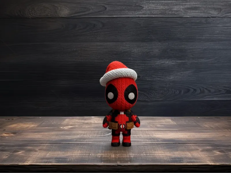 Knitted Deadpool Figure - Wish Upon a Deadpool