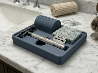 Razor holder with new and used razor storage