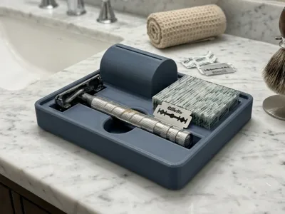 Razor holder with new and used razor storage