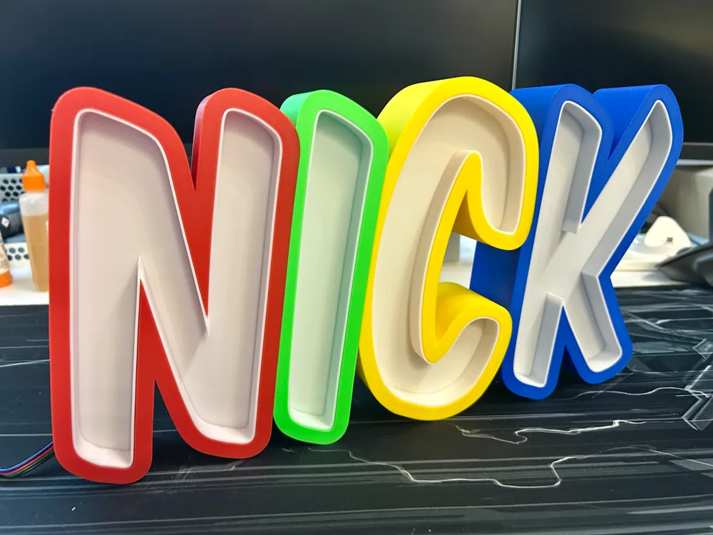 Nick Leters Namenslampe Lightbox Nick Letters by Flexn-3D MakerWorld: Download Free ...