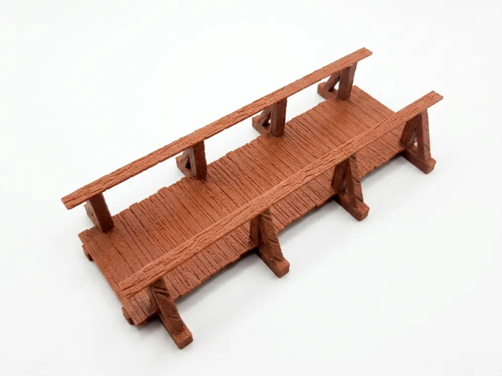 Escenografía en miniatura: wooden bridge. Referencia del modelo original.