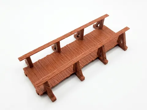 Escenografía en miniatura: wooden bridge — referencia de MakerWorld