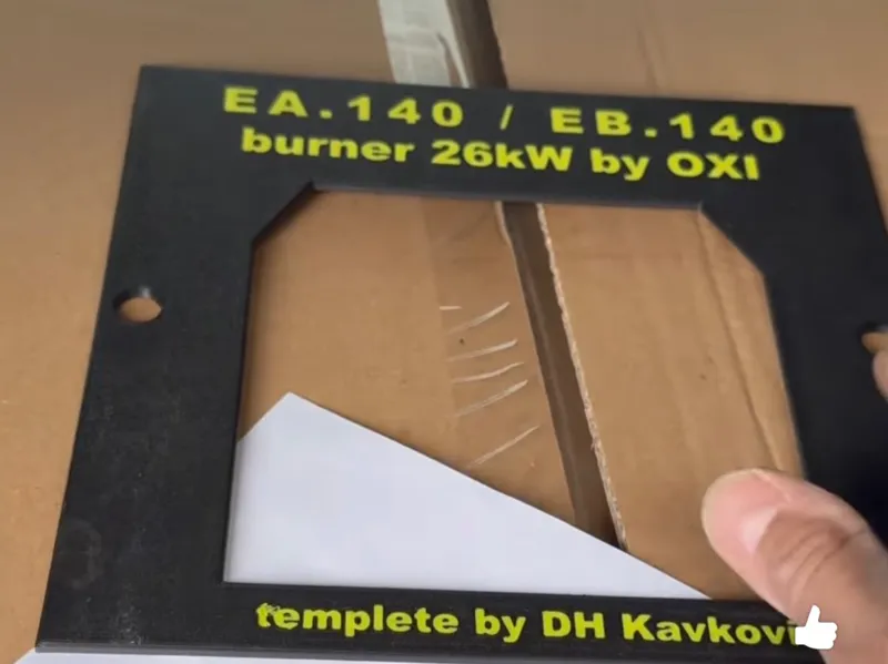 OXI EVO 26 Pellet Burner - Drilling Template