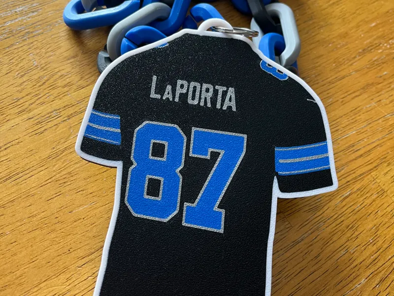 Sam LaPorta Detroit Lions Jersey Chain Pendant