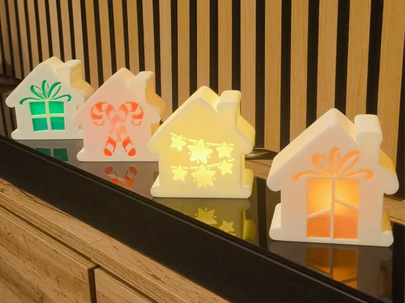 Christmas Glow House with LED Candle