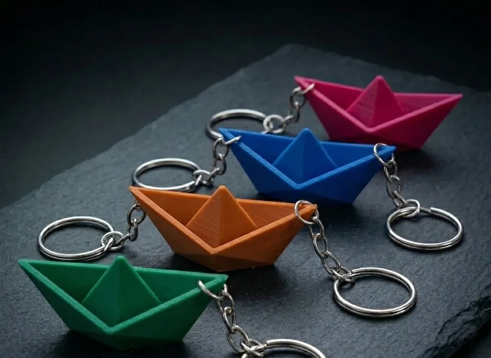 Paper Keychains Print Paper Boat Keychain, PaperBoat Keychain - Free 3D Print Model - MakerWorld