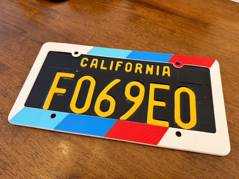 BMW M Color License Plate Frame