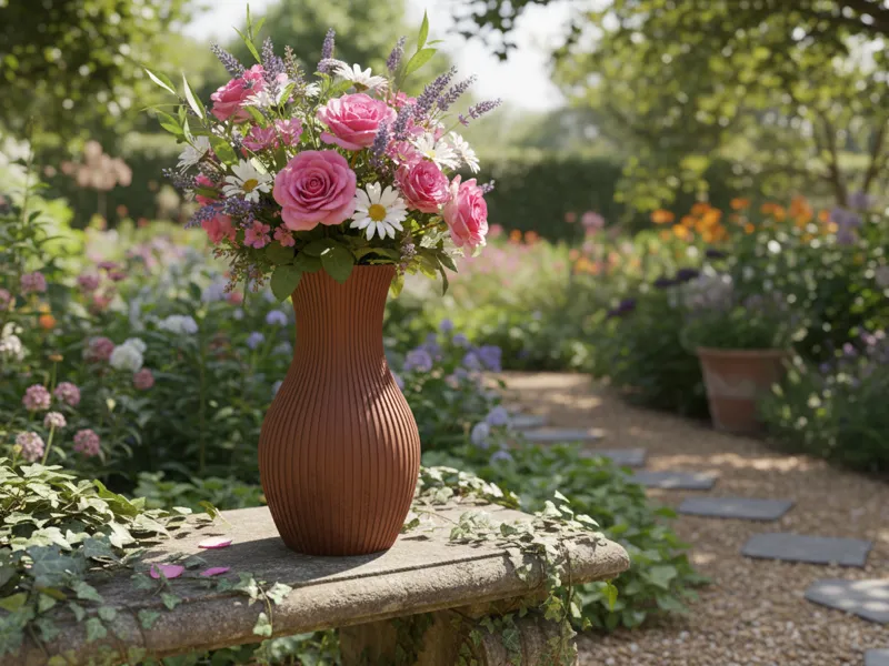 Vase gerippt