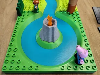 Duplo compatible baseplate Volcano Island