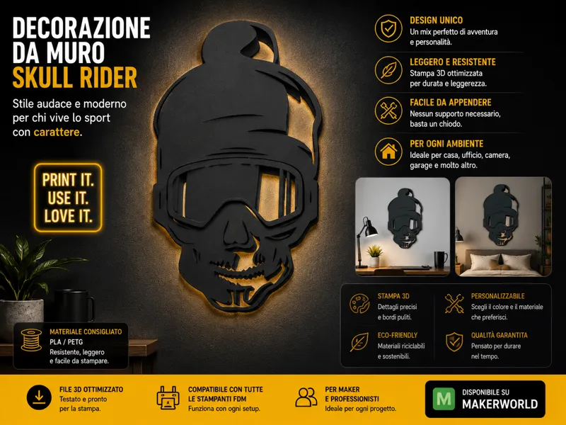 DECORAZIONE TESCHIO SCIATORE