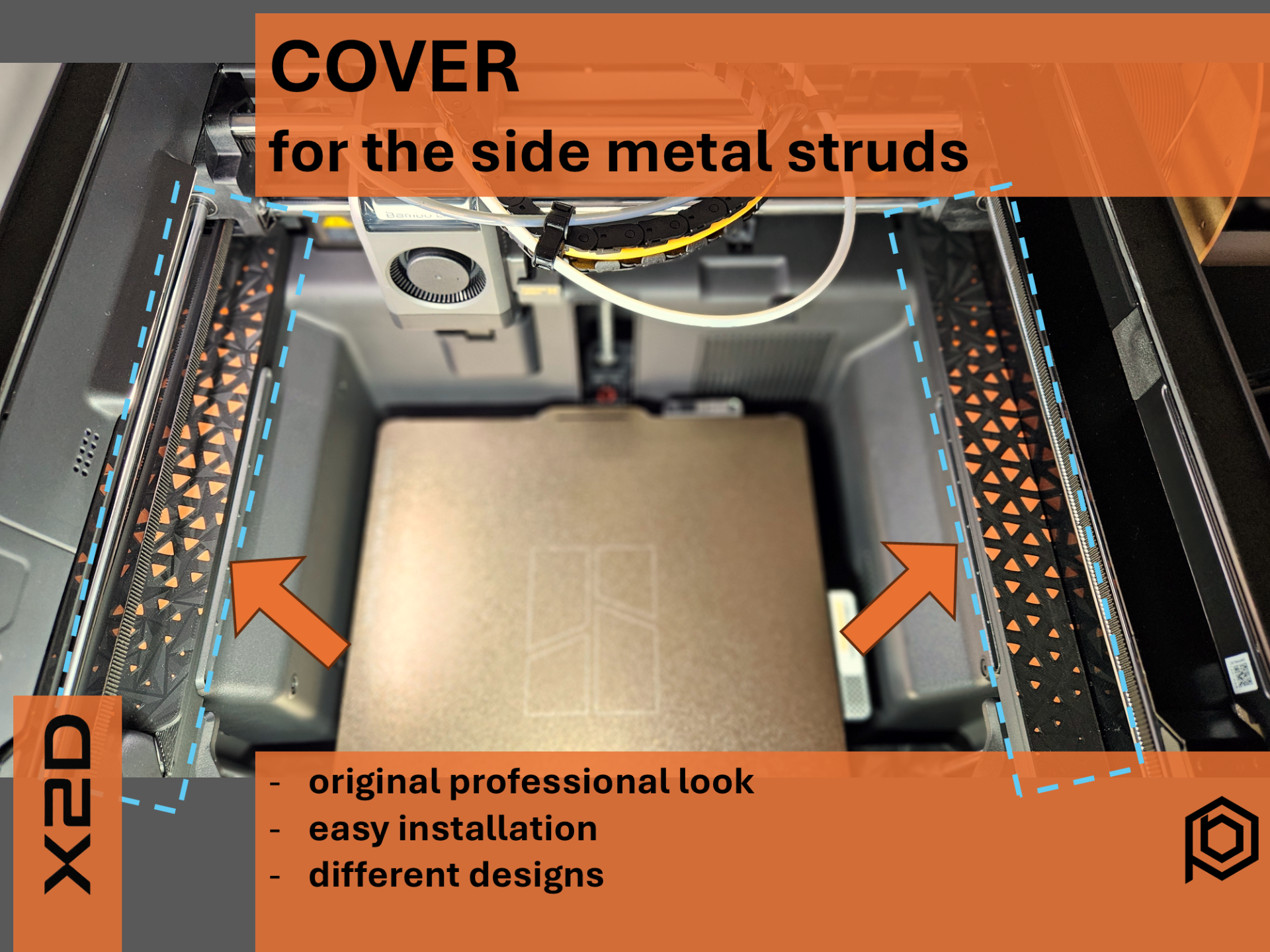 X2D - Cover für die seitlichen Metallstreben 