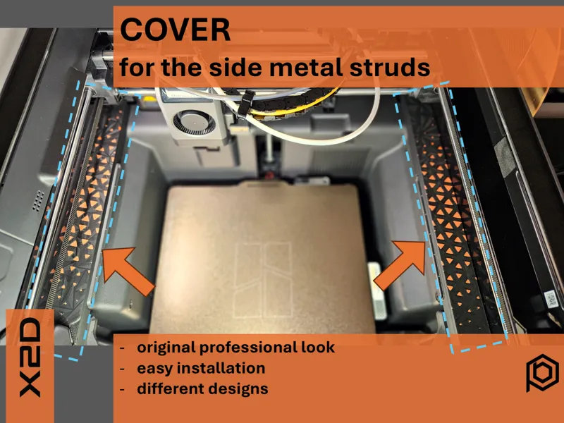 X2D - Cover für die seitlichen Metallstreben 
