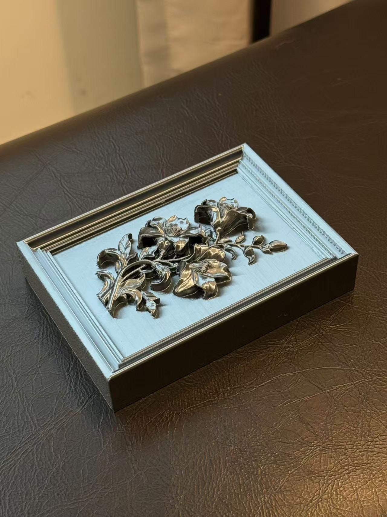 Miniatura 4 do modelo 3D 【立体浮雕装饰画】AI建模花卉-栀子花/百合花-单色/多色