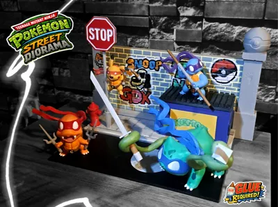 Teenage Mutant Ninja Pokemon Street Scene Diorama
