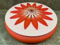 Large Flower Dish with Relief Lid