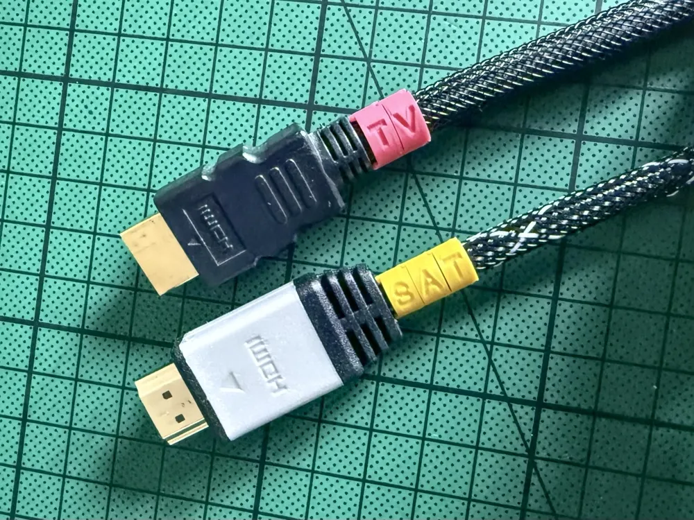 Cable Ring Label - Customizable Tag - Free 3D Print Model - MakerWorld
