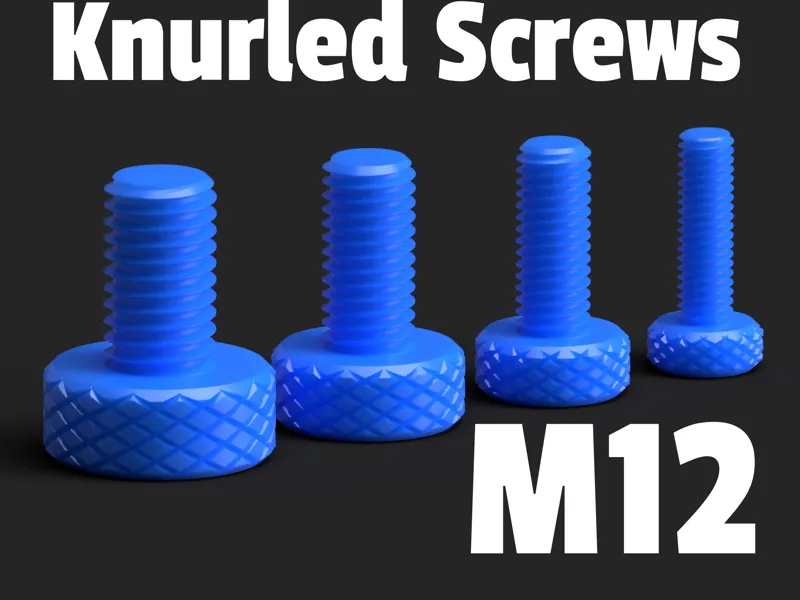 Fully Printable Knurled Screws M12
