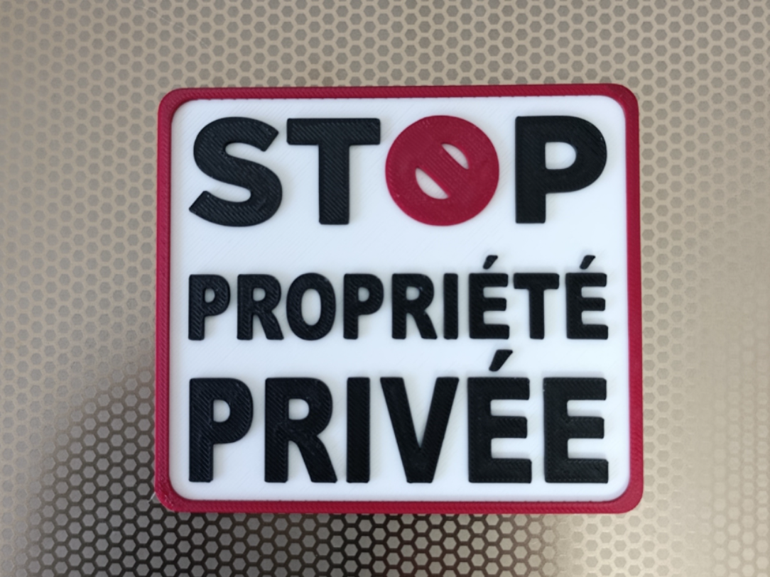 Panneau 3D STOP Propriété Privée