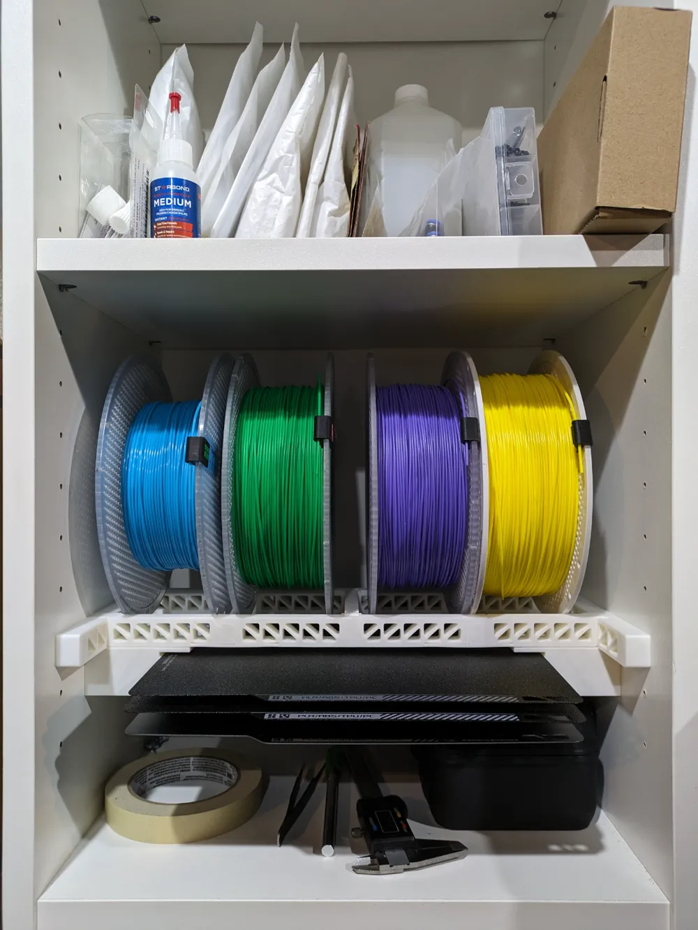 Filament Rack for IKEA Billy Bookcase Completely 3D printed and