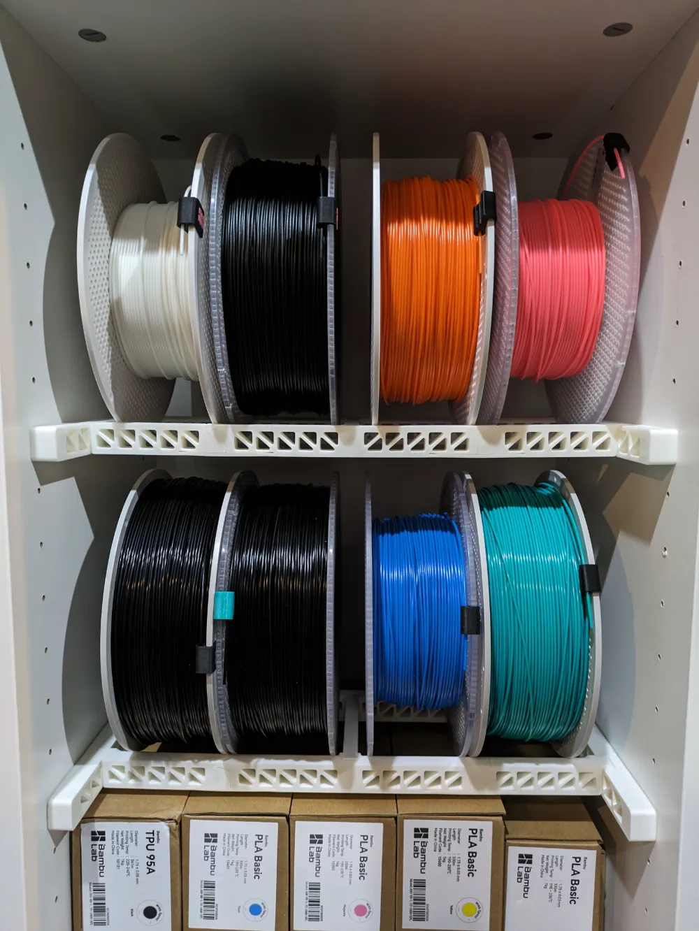 Filament Rack for IKEA Billy Bookcase Completely 3D printed and