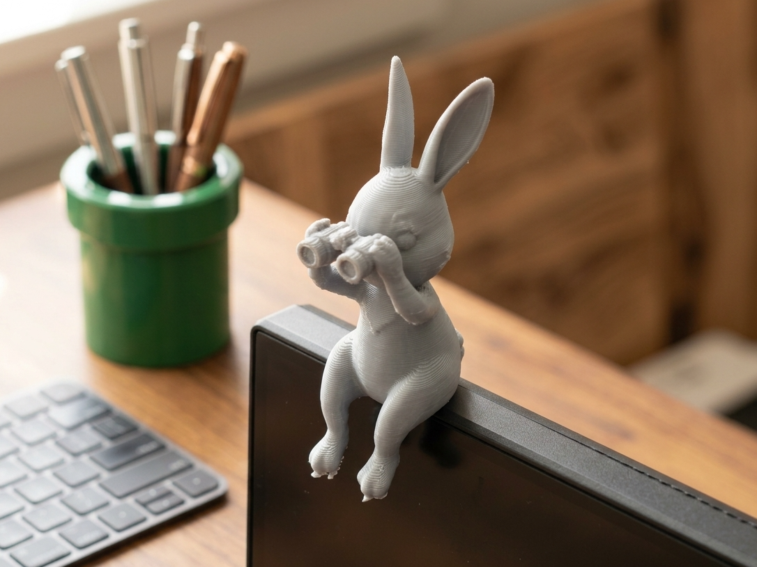 Bunny With Binoculars Monitor Buddy