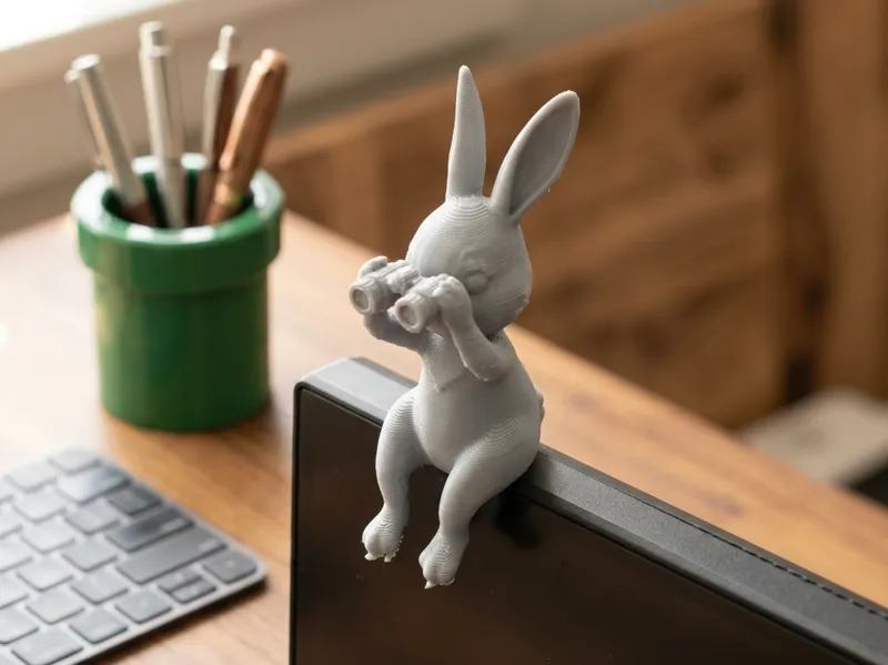 Bunny With Binoculars Monitor Buddy