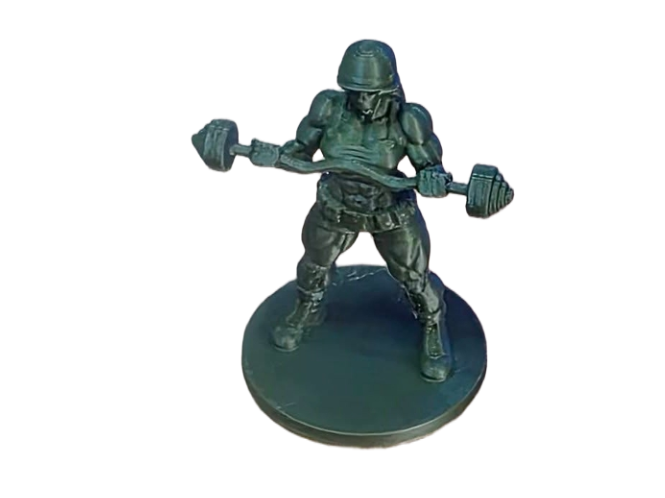 Fit Female Army Toy Soldier Work Out Curl Bar