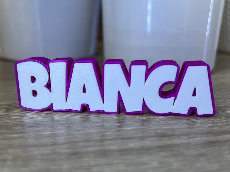 BIANCA name design ornament nameplate WITHOUT AMS