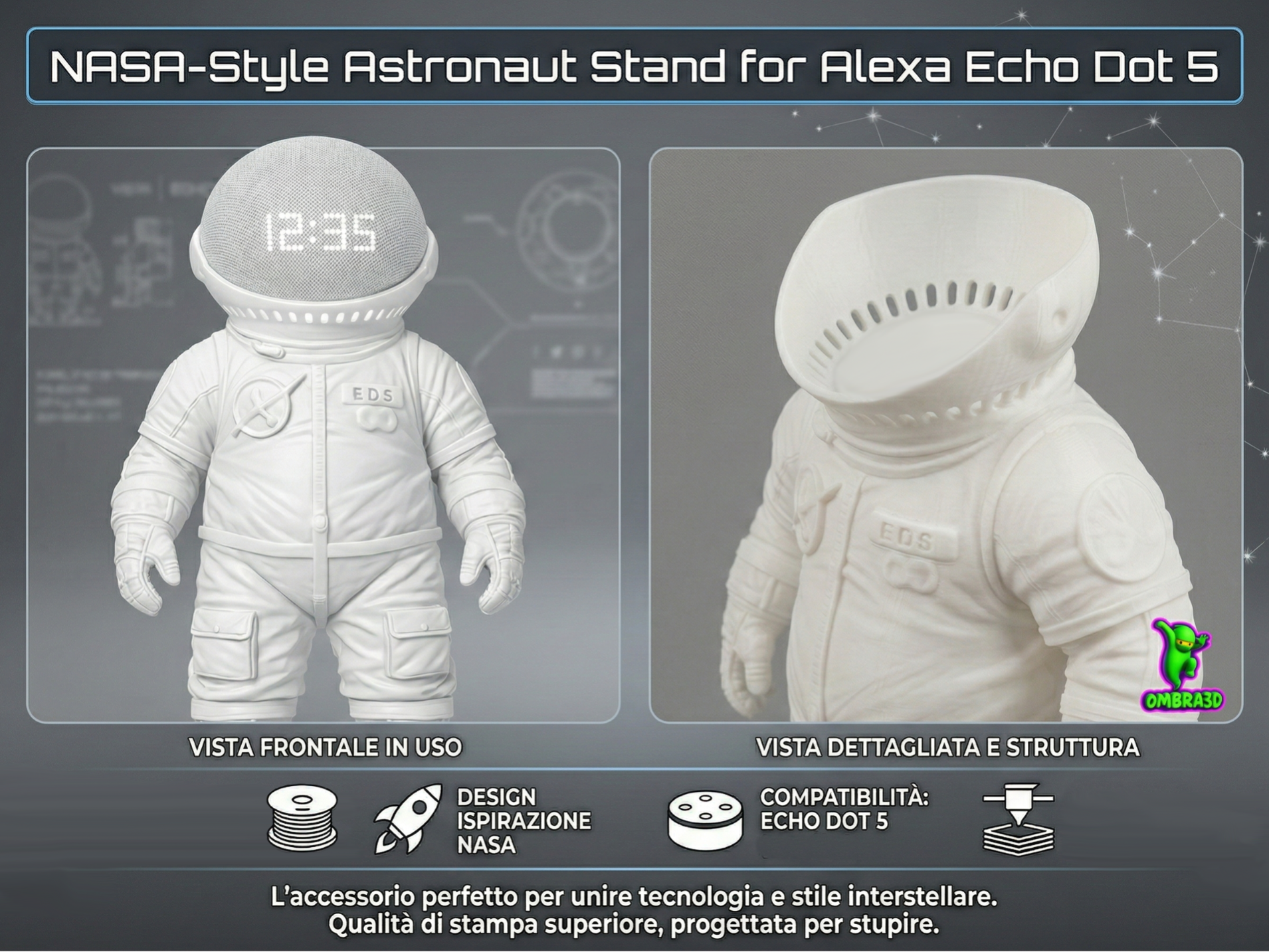 NASA-Style Astronaut Stand for Alexa Echo Dot 5