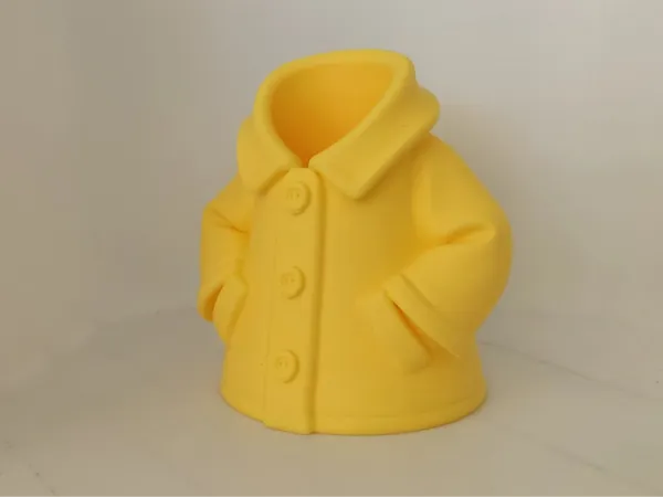 Pot à crayons ciré jaune