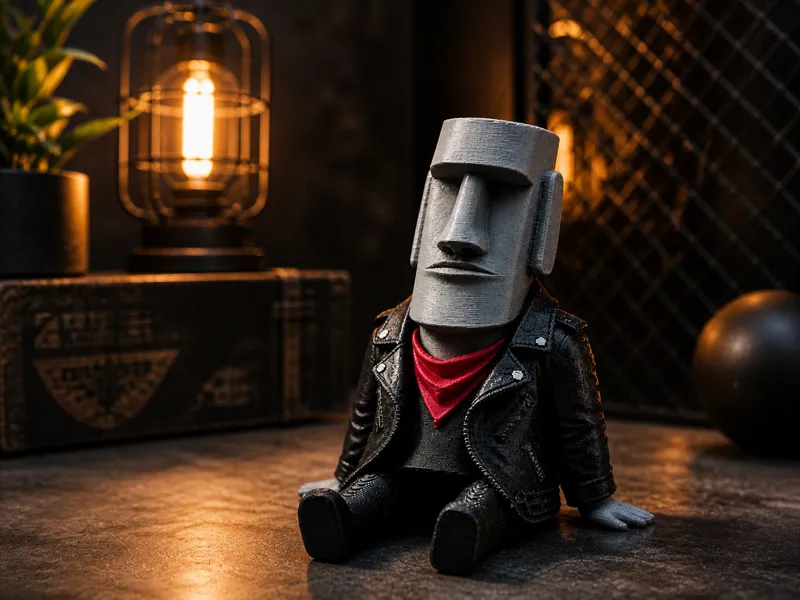 Wild Biker Moai figurine