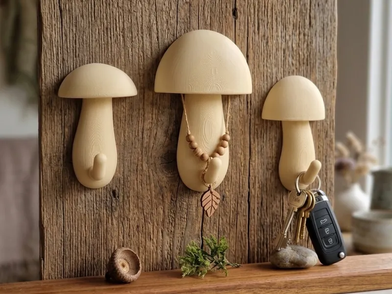 Mushroom Wall Hook Set - Decorative Mushroom Hooks
