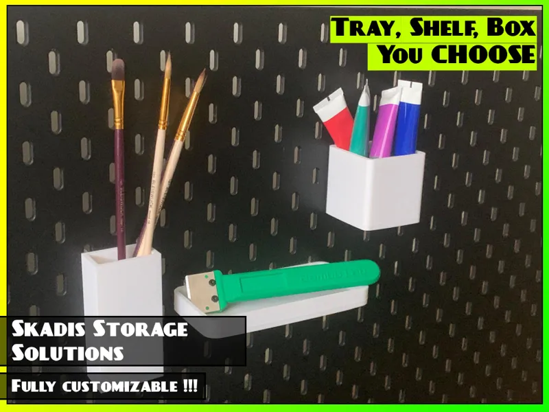 Customizable IKEA Skadis Shelves, Boxes & Trays 