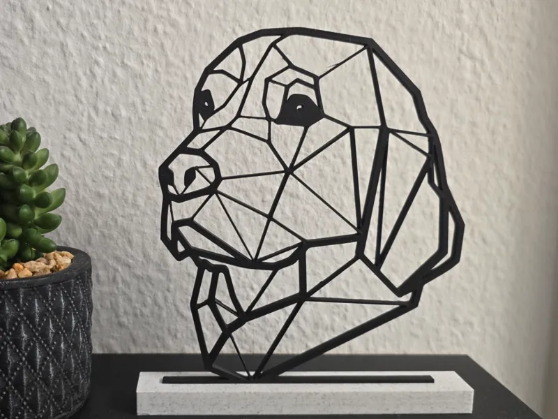 Decorazione murale Labrador Retriever con base