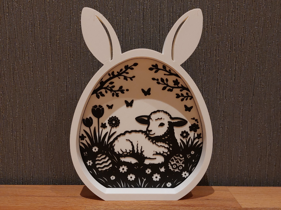 Frühling Ostern Lamm Ei Silhouette Deko
