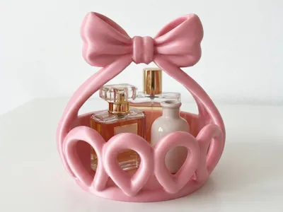 Bowknot Heart Cutout Storage Tray