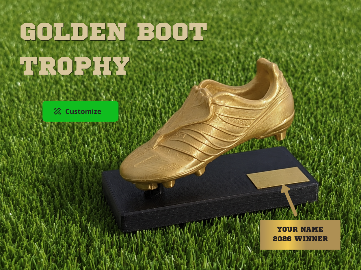 Golden Boot Trophy | Customizable | No AMS Needed